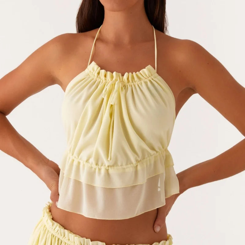 Allie Ruched Halter Top