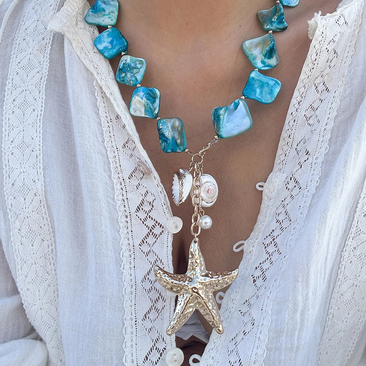 Coastal Shell Pendant Necklace