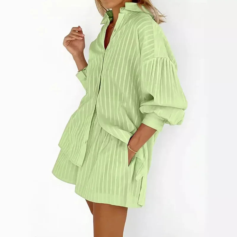 Pippa Striped Shorts Set