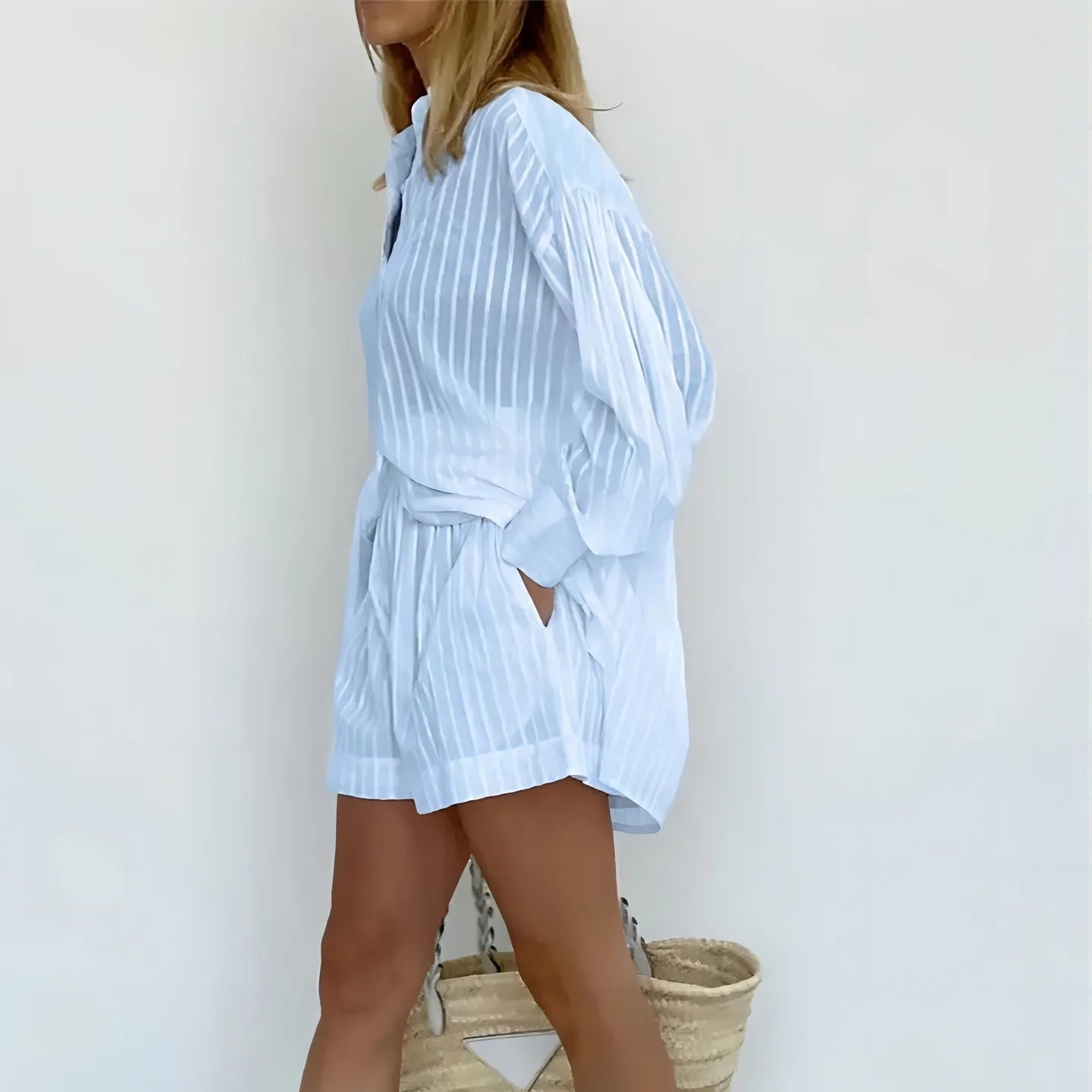 Pippa Striped Shorts Set