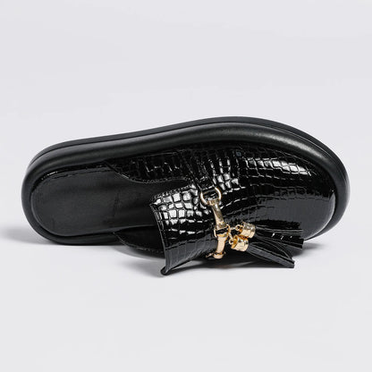 Bella Noir Platform Mules
