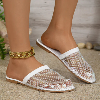 Callie Mesh Rhinestone Sandals