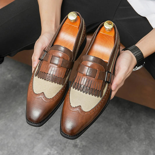 Elliot Two-Tone Leather Loafers