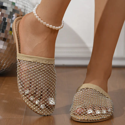 Callie Mesh Rhinestone Sandals