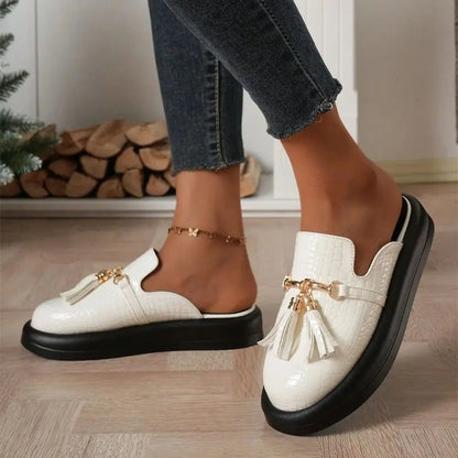 Bella Noir Platform Mules