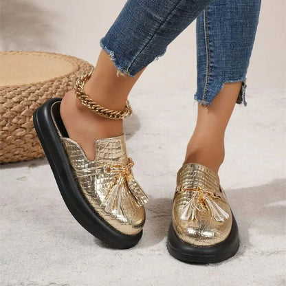 Bella Noir Platform Mules