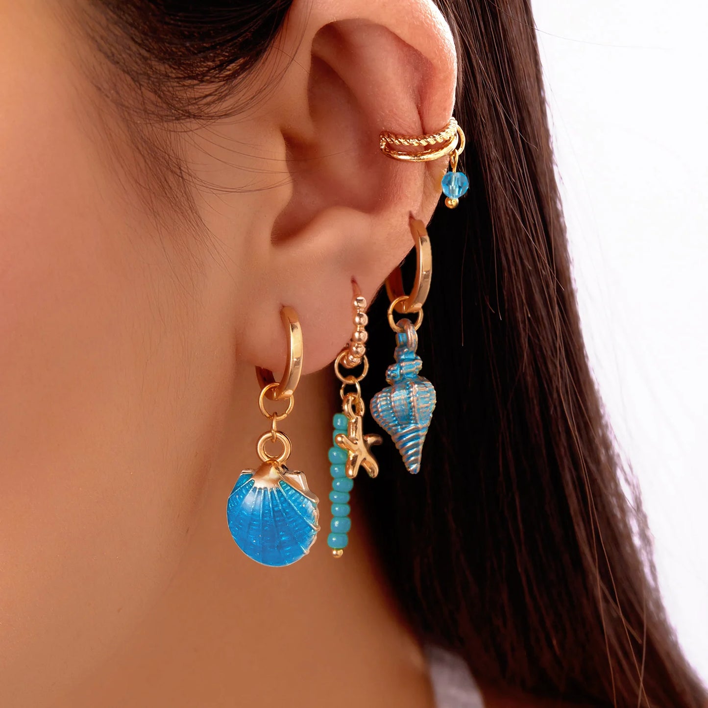 Ocean Whimsy Hoop Earring Set